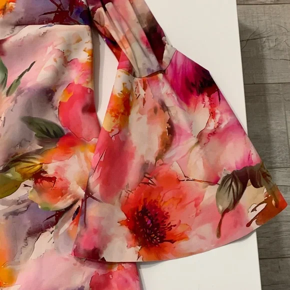 Chiara Boni La Petite Robe Floral Bell-Sleeve Dress (IT 52 / US ~16 / XL)